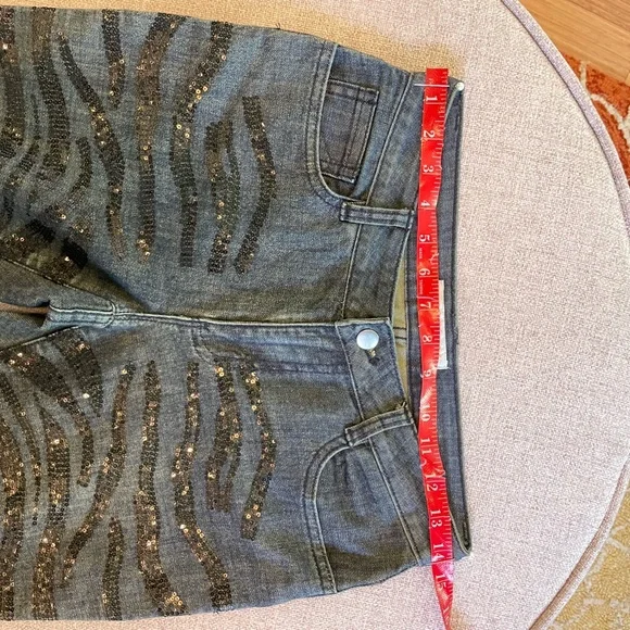 Boston Proper Zebra Glitter Strip Jeans - Picture 4 of 9